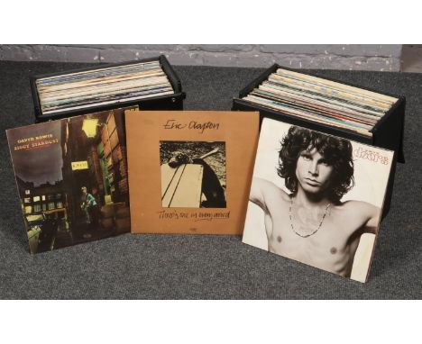 Two carry cases of Rock &amp; Pop vinyl records, The Doors, Bob Dylan, Fleetwood Mac examples  