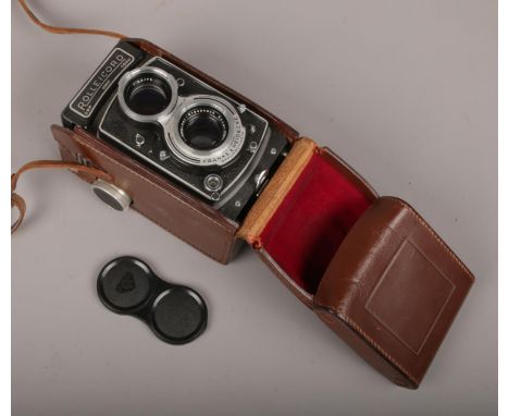 A Rolleicord reflex camera by Franke &amp; Heidecke in original leather cover.  