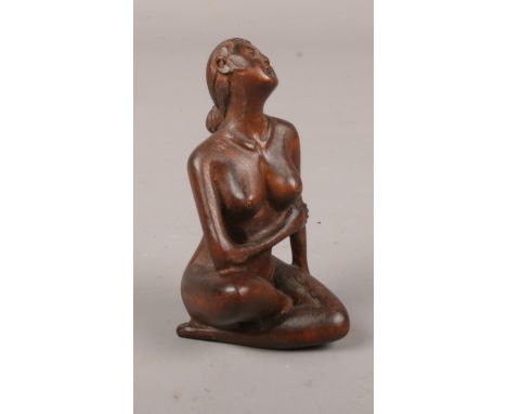 A Japanese fruitwood erotic Netsuke (approx 6 cm height)  