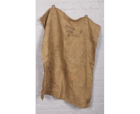 An early 20th century GPO postal sack. Stecilled and with broad arrow.  