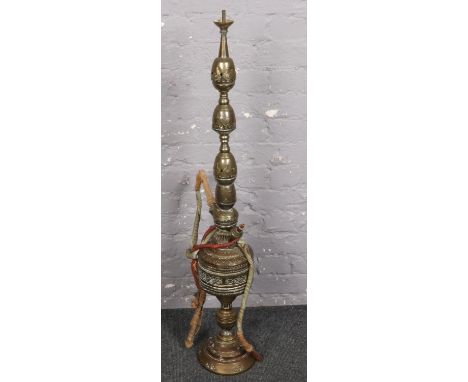 A Turkish brass hookah pipe.  