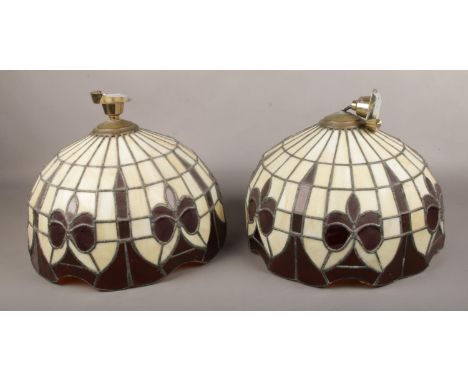A pair of large vintage light shades, purportedly from Ripley Cinema Derby.  