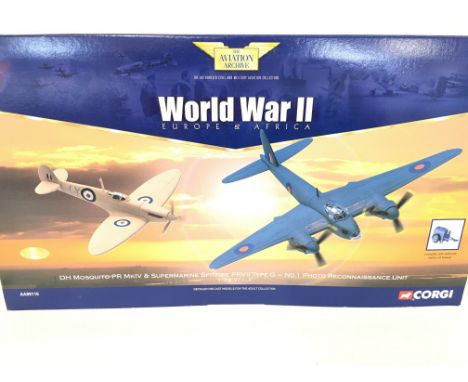 A Boxed Corgi DH Mosquito PR MkIV &amp; Supermarine Spitfire PRVII Type G. #AA99110