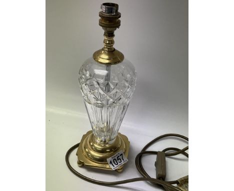 A Waterford Crystal and gilt brass table lamp.