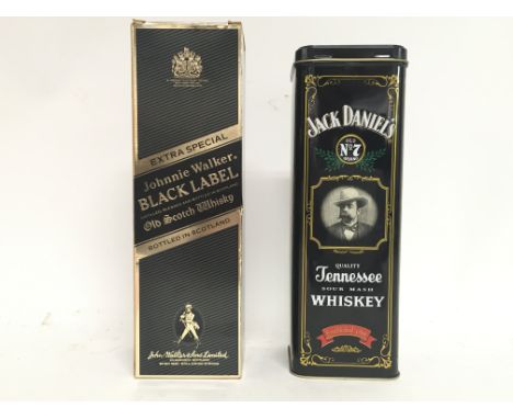 Jack Daniels Whiskey bottle &amp; Black Label Old Scotch whiskey