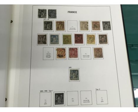 Three boxes containing a collection of GB and French stamps together with first days covers .