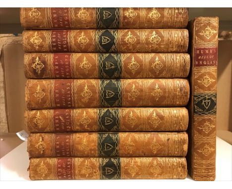 The History of England, new edition in 8 vols., London: Cadell 1770, 4to, portrait frontispiece, full tree calf gilt, some jo