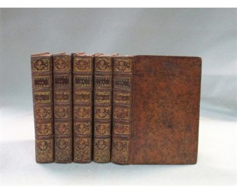 BOILEAU-DESPREAUX (Nicolas) Oeuvres. Paris, 1747, 5 vols. 8vo, portrait and 6 plates, contemporary calf (5)