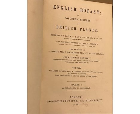 English Botany or Coloured Figures of British Plants, 13 vols including Supplement, 1863-99, 8vo, plates with some general sl