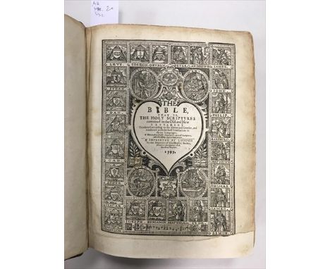 London: Deputies of Christopher Barker 1599, 4to, 2 engraved titles to first part (both with repair to foot), lacking Apocryp