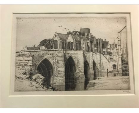 The Pool, etching, signed lower right, 15.5 x 23.5cm (plate)