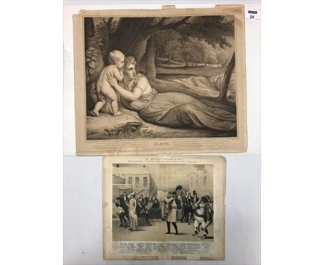 Emma Hart as ‘ALOPE’, stipple engraving published J.&amp; J. Boydell August 1 st 1787, together with a lithograph of ‘The Mat
