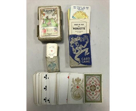 A pack of 52 playing cards with figures wearing medieval-type costume, un-boxed, slight damage to one corner of the Jack of S