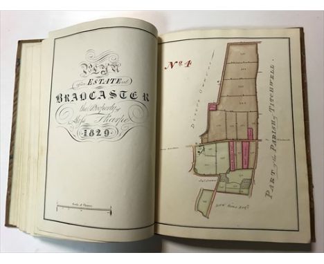 Plan of the Parish of Brancaster in the County of Norfolk 1829, 4to manuscript with 6 plans (5 of which hand-coloured), and t