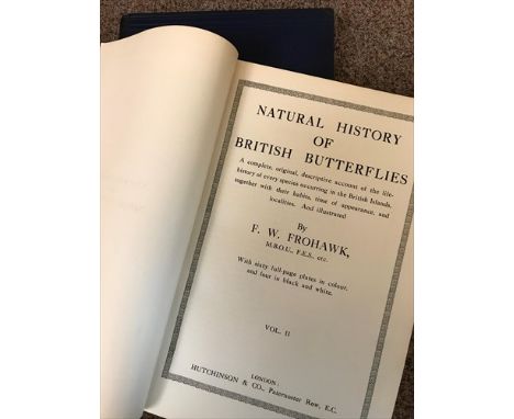 Natural History of British Butterflies, 2 volumes, first edition, Hutchinson and Co., [1925], 60 colour plates, light foxing/