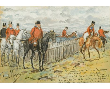 George Finch Mason (1850-1915) Mr Jorrocks.., watercolour, inscribed and signed, 25 x 35cm; JALLAND (G H) The Sporting Advent