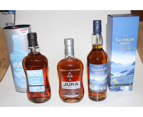 Jura Winter Edition single malt Scotch Whisky, 70cl, 40%, one bottle in carton; Jura Superstition single malt Scotch Whisky, 