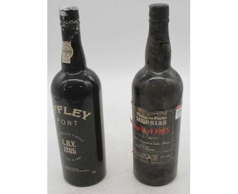Messias vintage port, 1985, one bottle (some seepage); and Offley LBV port, 1985, one bottle (2)