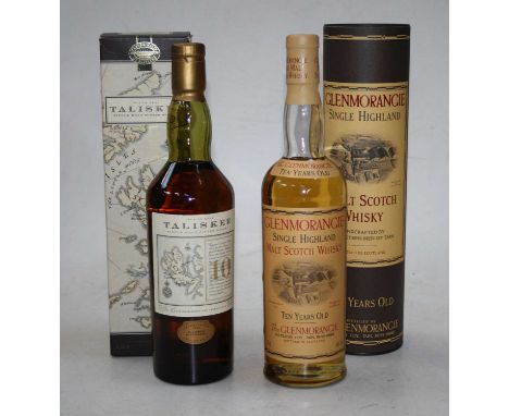 Talisker Ten Year Old Single Malt Scotch Whisky 70cl, 45.8%, one bottle, in carton; and Glen Morangie Ten Year Old Single Hig