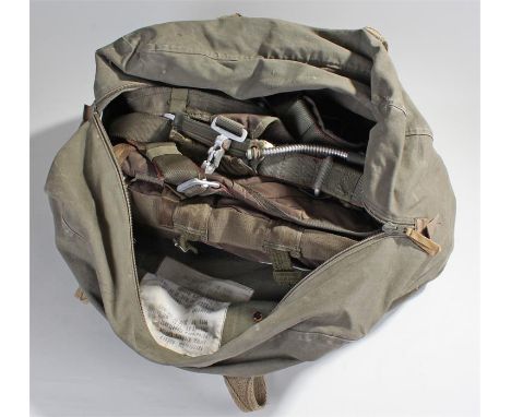 Parachute, possibly German military, maker Bruggemann & Brand, together with storage bag, NOTE- this item is untested.