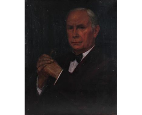 Mary Langdon Edis (1881-1976) portrait of a gentleman, signed oil on canvas, 56cm x 79cm