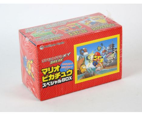 Pokémon TCG. Japanese Mario PikachuXY Promo Box Sealed. This lot contains the sealed Mario/Pikachu promotional box that was e