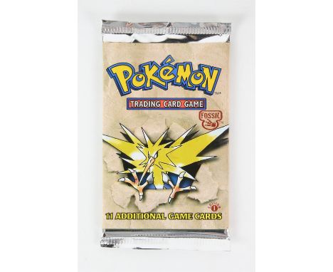 Pokemon TCG - 1st Edition Fossil Sealed Booster Pack (Zapdos Artwork). This lot contains one sealed 1st edition Fossil Booste