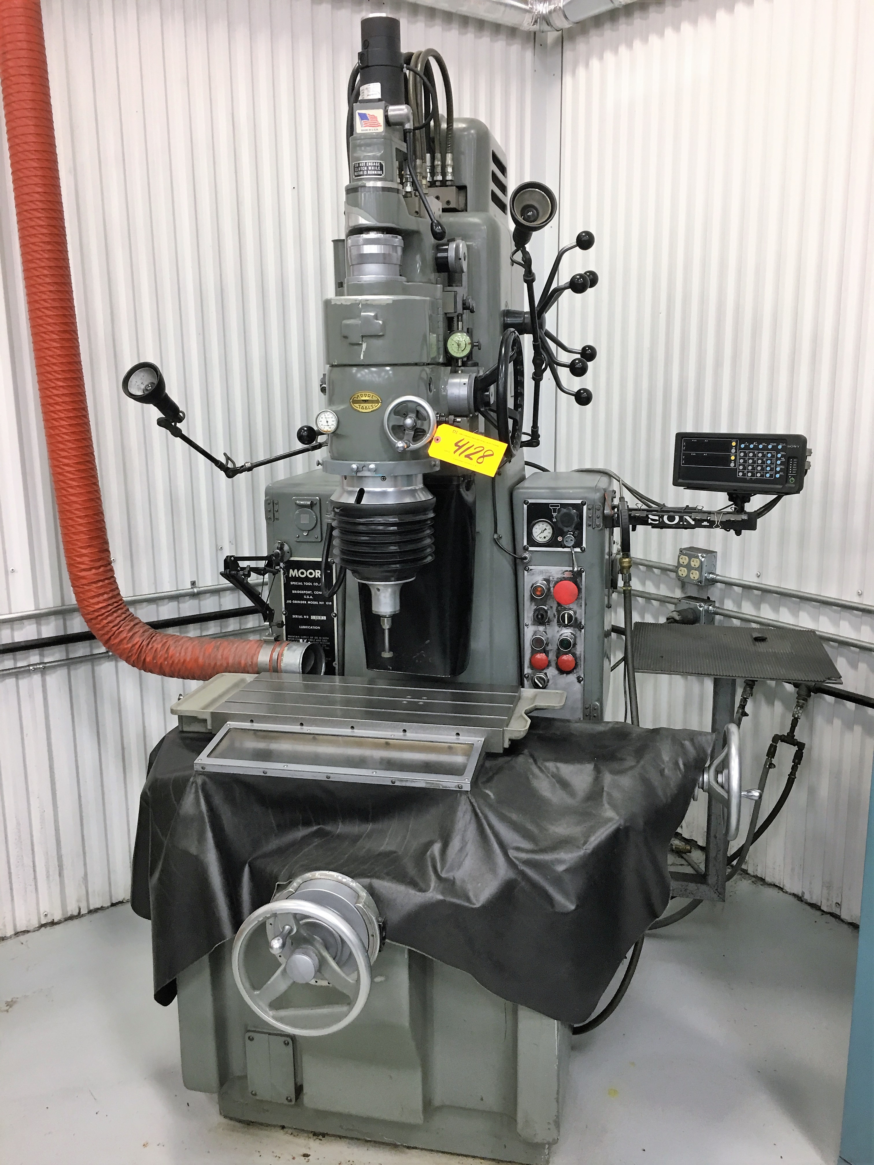 MOORE G18 JIG GRINDER WITH 11'' X 24'' TABLE, (1) GRINDING HEAD, SONY