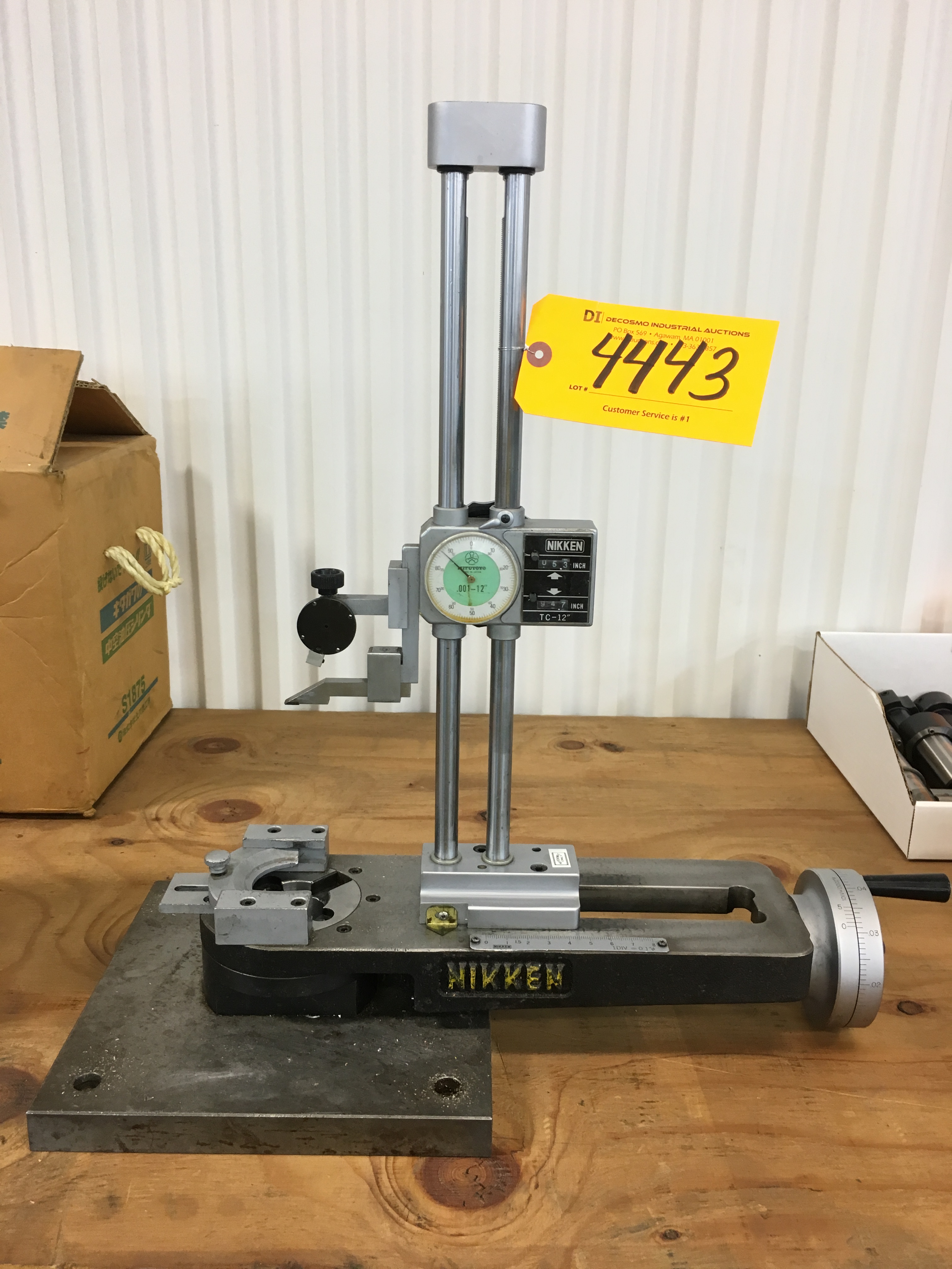 NIKKEN TOOL SETTER WITH 12'' MITUTOYO DIGITAL HEIGHT GAGE
