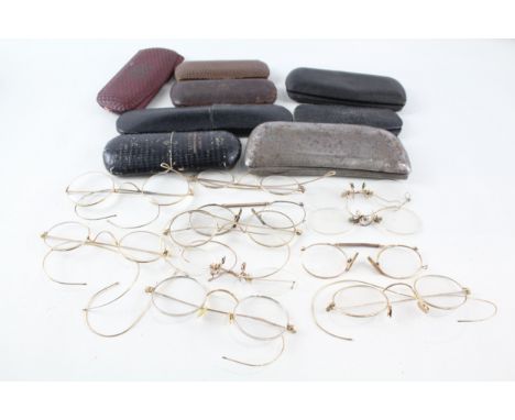 Spectacles &amp; Eyewear Antique Vintage Inc Cases, Shaded, Plated Joblot