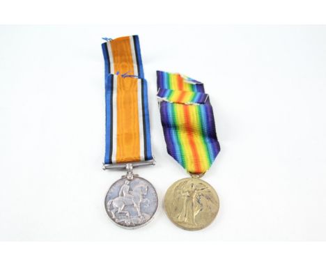 WW1 Medal Pair 52903 Pte A. G. Knight Notts &amp; Derby R x 2