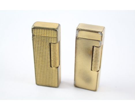 Vintage Gold Plated Dunhill Rollagas Lighters x 2