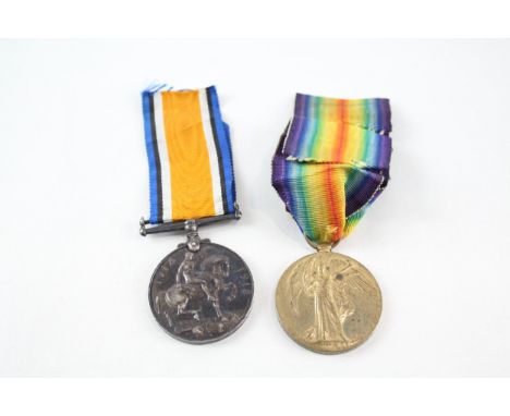 WW1 Medal Pair 39254 Pte O. Elliott Leic R x 2