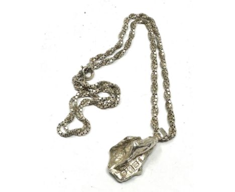 Vintage silver ingot pendant necklace weight 32g