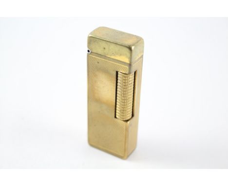 Vintage Dunhill Rollagas Pocket Lighter - Gold Plated Wheatsheaf w/ Good Spark 