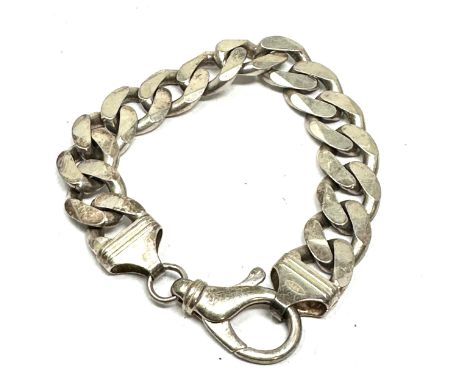 Vintage Chunky silver curb link bracelet weight 64g