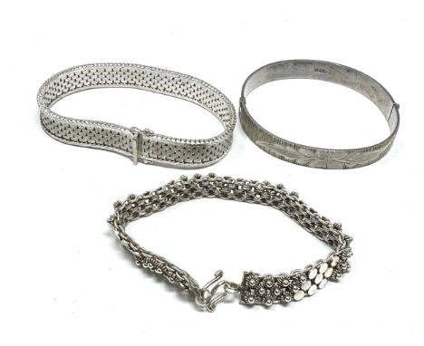 3 vintage silver bracelets / bangle  weight 70g