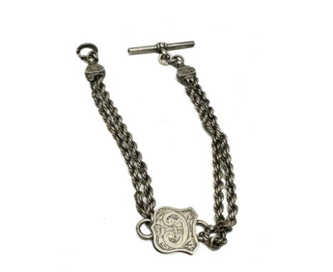 Antique silver albertina watch chain 