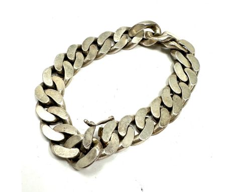 Vintage chunky silver curb link bracelet weight 68g