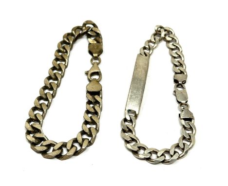 2 vintage curb link bracelets weight 57g