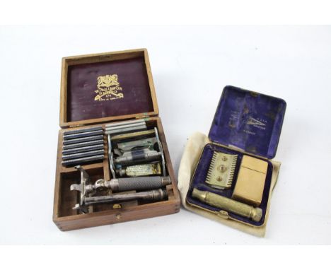 Gents Grooming Inc Cased Vintage Gillete Razor &amp; Wilkinson Swords Co x 2