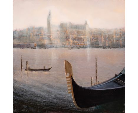 VÍCTOR NÚÑEZ VAYA (Seville, 1942)."Venice", 2017.Oil on panel.Signed and dated.Measurements: 40 x 40 cm.Trained at the School