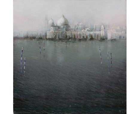VÍCTOR NÚÑEZ VAYA (Seville, 1942)."Venice", 2017.Oil on panel.Signed and dated in the lower right corner.Measurements: 40 x 4