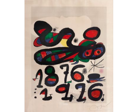 JOAN MIRÓ I FERRÀ (Barcelona, 1893 - Palma de Mallorca, 1983)."Centenary of the Centre Excursionista de Catalunya", 1976.Lith