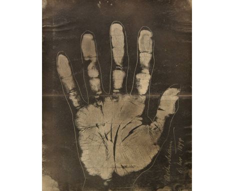 Cheiro (pseudonym, i.e. Count Louis Hamon). An album of 88 mounted and five loose photographs of palm prints on smoked paper,