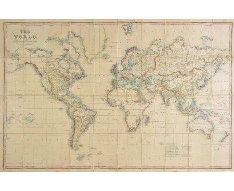 World. Smith (Charles &amp; Son, publisher), The World on Mercator's Projection, 1830, large engraved map with bright contemp