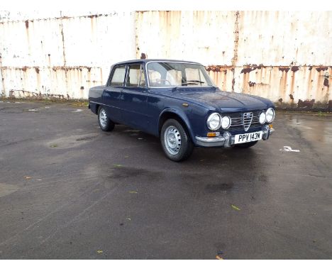 1973 Alfa Romeo Super (105 Saloon) CiviliaRegistration no. PPV 143MChassis no. 787598Odometer Reading: 85,000 MoT Expiry: Exe