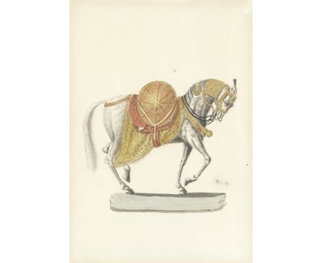Turkish School, 19th centuryA portrait of a tartar on horseback inscribed 'yacsakchi ou tartar, homme au service des palais, 