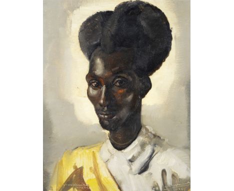 Clement Serneels (Belgian, 1912-1991)Portrait of a Tutsi Chief signed and dated 'ClementSerneels/1939' (lower left) and inscr