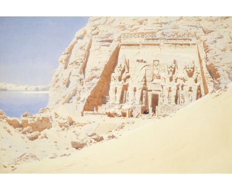 Augustus Osborne Lamplough, A.R.A., R.W.S (British, 1877-1930)The Great Temple at Abu Simbel, Egypt signed and indistinctly d